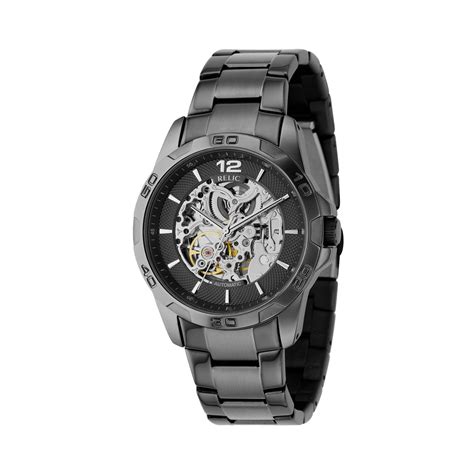 fossil watch skeleton stainless